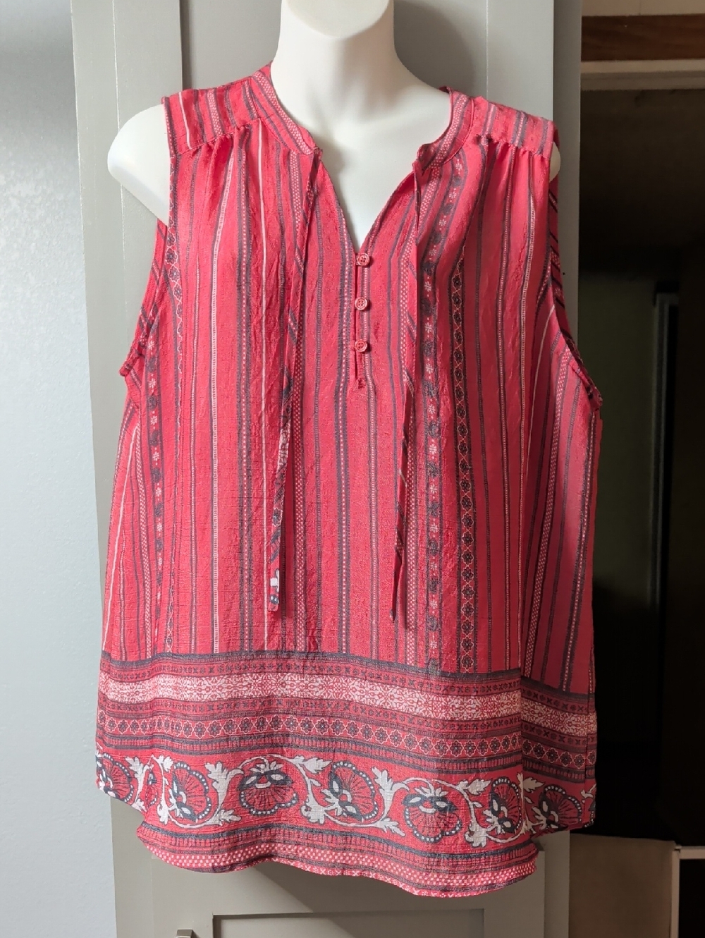 St. John's Bay Sleeveless Striped Boho Camisole